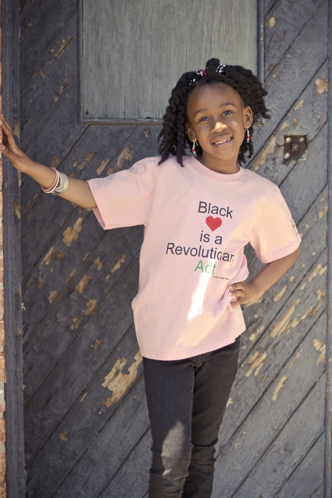 Girl's Black Love is a Revolutionary Act T-Shirt Pink